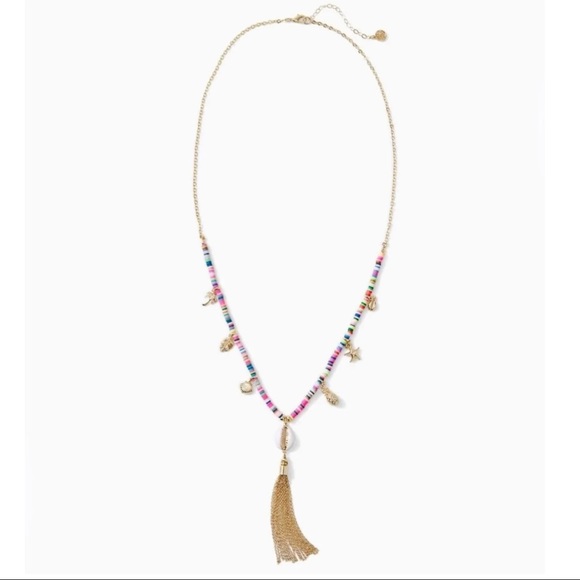 LILLY PULITZER long necklace (heishi, palm shells) - Picture 3 of 10